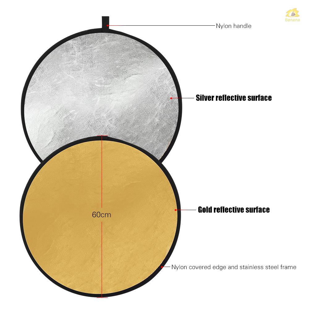 banana-pie-andoer-แผ่นสะท้อนแสง-สีทอง-และสีเงิน-24-นิ้ว-60-ซม-2-in-1-สําหรับถ่ายภาพ-ไลฟ์สด