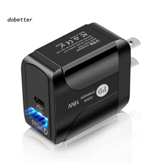 &lt;Dobetter&gt; อะแดปเตอร์ชาร์จโทรศัพท์มือถือ PD 18W QC 30 พอร์ตคู่ ชาร์จเร็ว