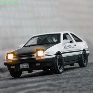 Damao Initial D รถยนต์ 1:28 Cool Pull Back Car Sound Light Vehicles Alloy Metal Diecast Cars