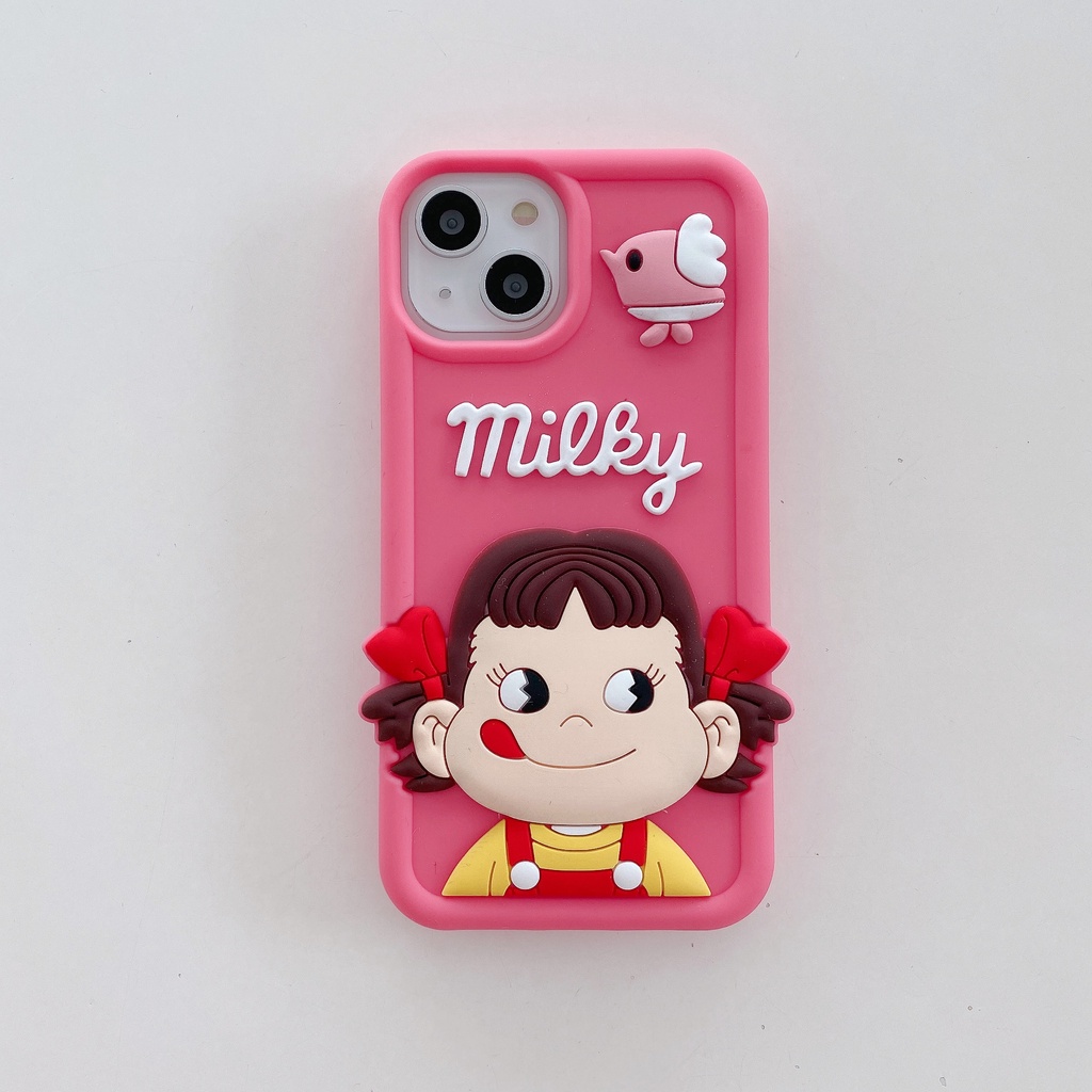 เคสโทรศัพท์มือถือนิ่ม-กันกระแทก-ลายการ์ตูนเด็กผู้หญิงนม-สีชมพูน่ารัก-สําหรับ-iphone-14-14pro-max-13-12pro-max-13pro-max-11pro-max