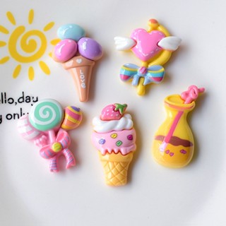 10 ชิ้น / เซต ฤดูร้อน โดนัท รูปกระต่ายน่ารัก ขวดเครื่องดื่ม กระป๋องหวาน เรซิ่น หลังแบน ครีมหมากฝรั่ง วัสดุ DIY