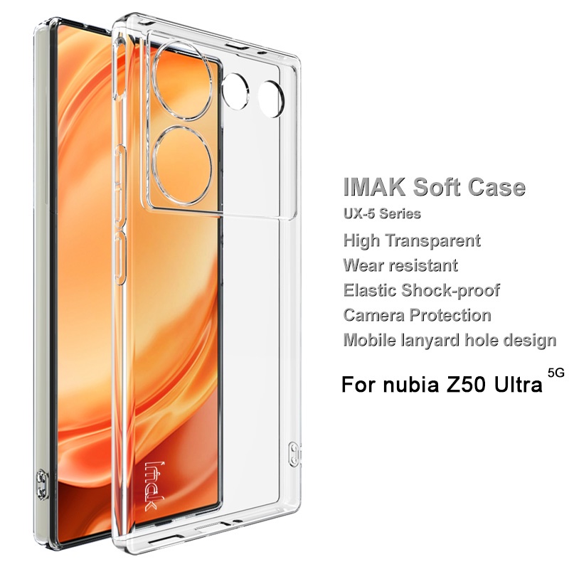 ของแท้-imak-เคส-zte-nubia-z50-ultra-5g-ใส-นิ่ม-tpu-เคสด้านหลัง-ซิลิโคนใส-กันกระแทก