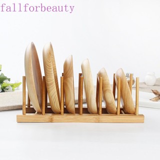 Fallforbeauty ชั้นวางจาน แบบไม้ไผ่ ระบายน้ํา อุปกรณ์เสริม สําหรับห้องครัว