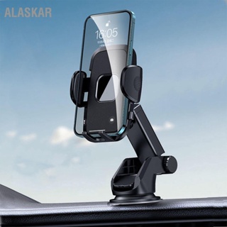 Alaskar อุปกรณ์เมาท์ขาตั้งโทรศัพท์มือถือ หมุนได้ 360 องศา แบบปุ่มดูดสุญญากาศ สําหรับวางโทรศัพท์มือถือในรถยนต์