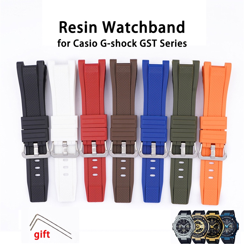 สายนาฬิกาข้อมือ-ยางนิ่ม-เรซิน-กันน้ํา-อุปกรณ์เสริม-สําหรับ-casio-g-shock-gst-series-gst-210b-gst-w300g