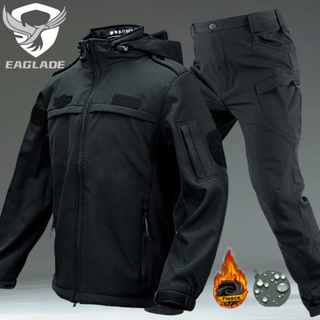Eaglade เสื้อแจ็กเก็ตยุทธวิธี JT-IX7TQTZ สีดํา กันน้ํา ให้ความอบอุ่น