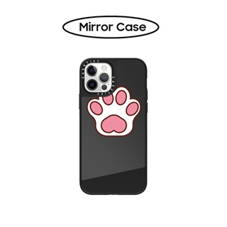 Casetify JAEMIN เคสโทรศัพท์มือถือแบบกระจกแข็ง ลายอุ้งเท้าแมว สีดํา สําหรับ iPhone 11 12 13 14 Pro Max