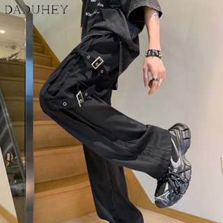 DaDuHey🔥 Mens 2023 New Ins Fashion Trend Straight Wide Leg Casual Pants American Retro High Street Cargo Pants