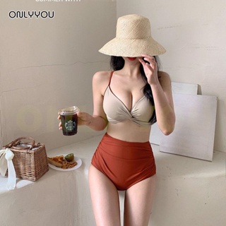 ONLY&amp;YOU ชุดว่ายน้ำบิกินี่ แฟชั่นเกาหลีผู้หญิง Bikini มีฟองน้ำ ไม่มีโครง ชุดว่ายน้ำหญิง ชุดว่ายน้ำเซ็กซี่