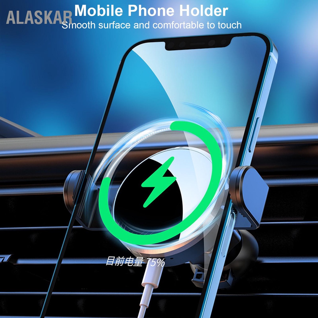 alaskar-ที่วางโทรศัพท์มือถือ-พื้นผิวเรียบ-สัมผัสสบาย-หมุนได้-360-องศา-ชาร์จเร็ว-แท่นชาร์จไร้สายในรถยนต์