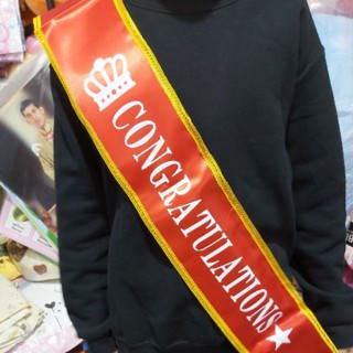 สายสะพาย congratulation(แบบขอบทอง) สินค้าพร้อมส่ง เก็บเงินปลายทาง พร้อมส่ง