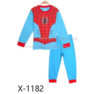 X-1182 ชุดนอนเด็กผู้ชาย ผ้าเนื้อบางนิ่ม แมงมุม