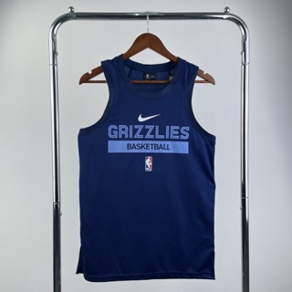 เสื้อกีฬาบาสเก็ตบอล แขนกุด ลายทีม Memphis Grizzlies Season 23 สีน้ําเงินเข้ม สําหรับผู้ชาย