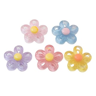Flgo จี้สร้อยคอ สร้อยข้อมือ ต่างหู รูปดอกไม้ หลากสีสัน DIY