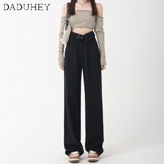 DaDuHey🎈 Korean-Style High Waist Womens New  Retro Loose Slim Wide Leg All-Matching Straight Mop Plus Size Casual Jeans