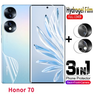 3in1 ฟิล์มไฮโดรเจลนิ่ม กันรอยหน้าจอ และกล้องหลัง สําหรับ Honor 70 Honor70 70honor 4G 5G Honor 70