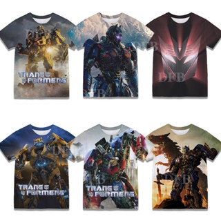 ใหม่ เสื้อยืดแขนสั้น พิมพ์ลายอนิเมะ Transformers 7 3 มิติ ของขวัญวันเกิด สําหรับเด็ก 2023