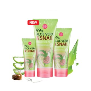 ❤️❤️  สูตรใหม่ เคที่ดอลล์ อโลสเนล เจลว่านหอย Cathy Doll 99% Aloe Vera &amp; Snail Serum Soothing Gel