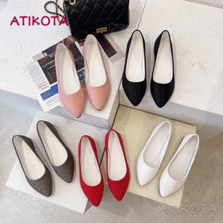 Atikota รองเท้าลําลอง สวมหุ้มข้อ แฟชั่นสําหรับสตรี ส้นแบน ใส่สบาย เหมาะกับใส่ทํางาน