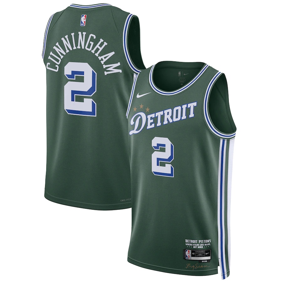 เสื้อกีฬาบาสเก็ตบอล-แขนกุด-ลายทีม-detroit-pistons-jersey-no-2-cade-cunningham-22-23-season-สําหรับผู้ชาย