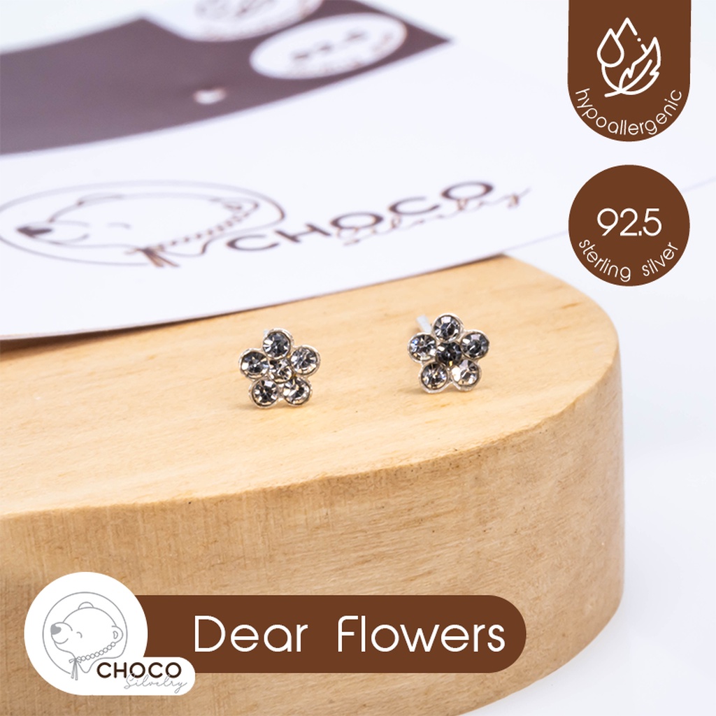 s925-ต่างหูดอกไม้เพชรเงินแท้-cz-diamond-flower-sterling-silver-earrings