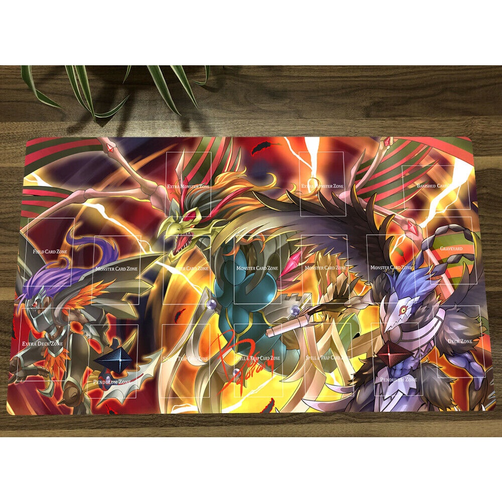 Custom Yu-Gi-Oh! Playmat - Blackwing Armed Wing & Armor Master Design,  Non-Slip 60x35cm