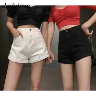DaDulove💕 New Korean Version of INS Thin Retro Denim Shorts Niche High Waist A- line Pants Large Size Hot Pants