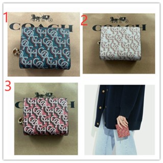 Snap Wallet With Monogram CF522 กระเป๋าสตางค์ หญิง COAC H กระเป๋าใส่เหรียญ แบบพับ สไตล์ใหม่