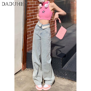 DaDuHey🎈 2023 New Jeans Womens Summer Thin Straight Pants Loose Slimming Mopping Casual Wide-Leg Jeans