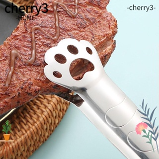 Cherry3 คลิปสเตนเลส รูปแมว ขูดขีด อเนกประสงค์ ทนทาน สําหรับคีบอาหาร บาร์บีคิว ขนมหวาน