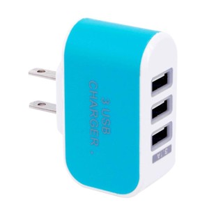 Candy Color 3USB Charger Travel Wall Adapter Power Supply