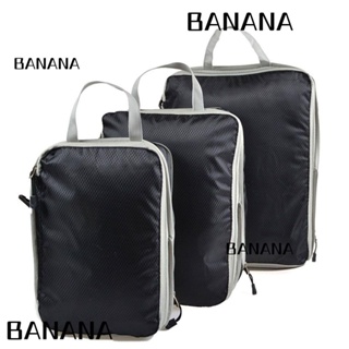 Banana1 กระเป๋าเดินทาง พับได้ กันน้ํา แบบพกพา เรียบง่าย 3 ชิ้น