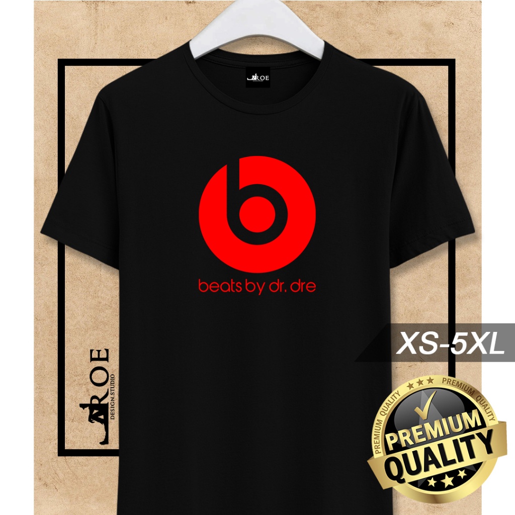 มีความสุข-เสื้อยืด-ผ้าฝ้าย-100-พิมพ์ลาย-beats-by-dr-dre-พลัสไซซ์