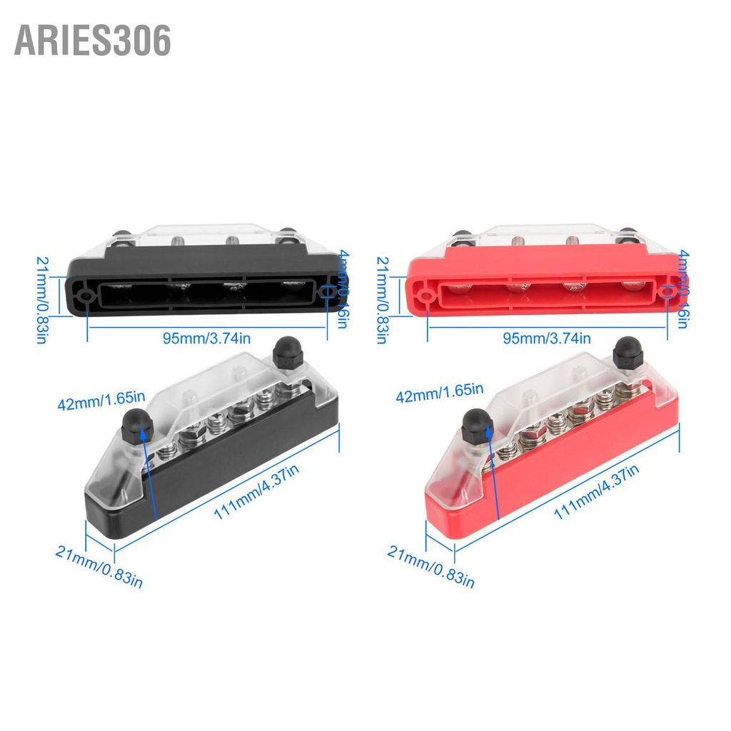 aries306-48v-150a-4-โพสต์ขั้วกระจายอำนาจ-7-ทางบัสบาร์พร้อมฝาครอบสำหรับรถยนต์-rvs-เรือ