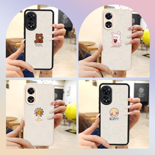 simple Back Cover Phone Case For OPPO A97 5G Cartoon Waterproof luxurious funny youth creative leather texture soft shell