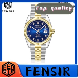 Fensir FENSIR พร้อมส่ง นาฬิกาข้อมือควอตซ์แฟชั่น สายแสตนเลส สีทอง สไตล์นักธุรกิจ