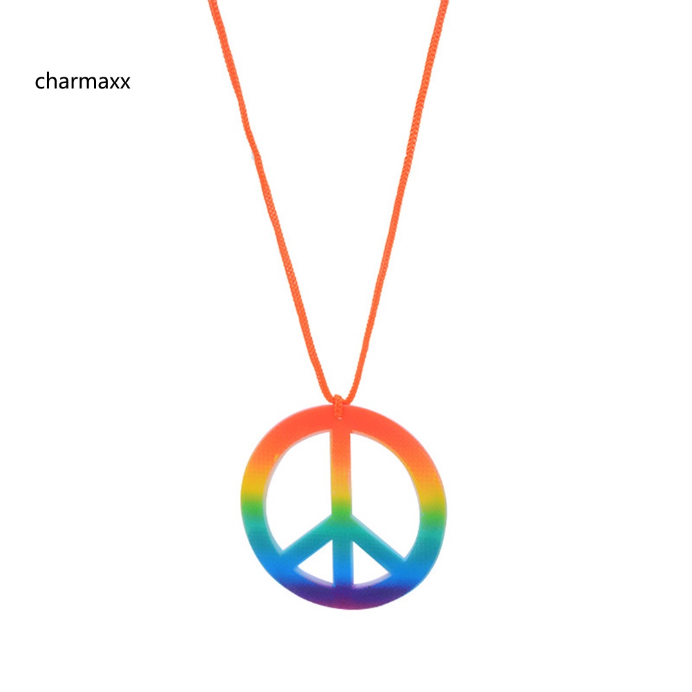 cx-จี้สร้อยคอ-ต่างหู-รูปสัญลักษณ์สันติภาพ-หลากสีสัน-สําหรับตกแต่งปาร์ตี้ฮาโลวีน