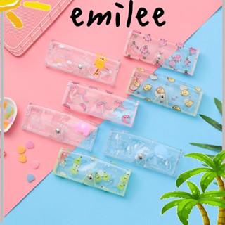 Emilee กล่องใส่แว่นตาแฟชั่น แบบพกพา กล่องใส่แว่นตา ทนทาน สีใส สีแคนดี้ การ์ตูนน่ารัก อุปกรณ์เสริมแว่นตา