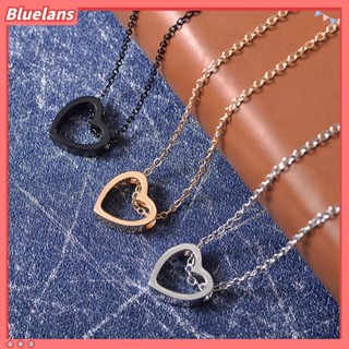 【 Bluelans 】สร้อยคอ จี้รูปหัวใจ โรแมนติก กลวง ของขวัญเครื่องประดับ สําหรับผู้หญิง คู่รัก ปาร์ตี้