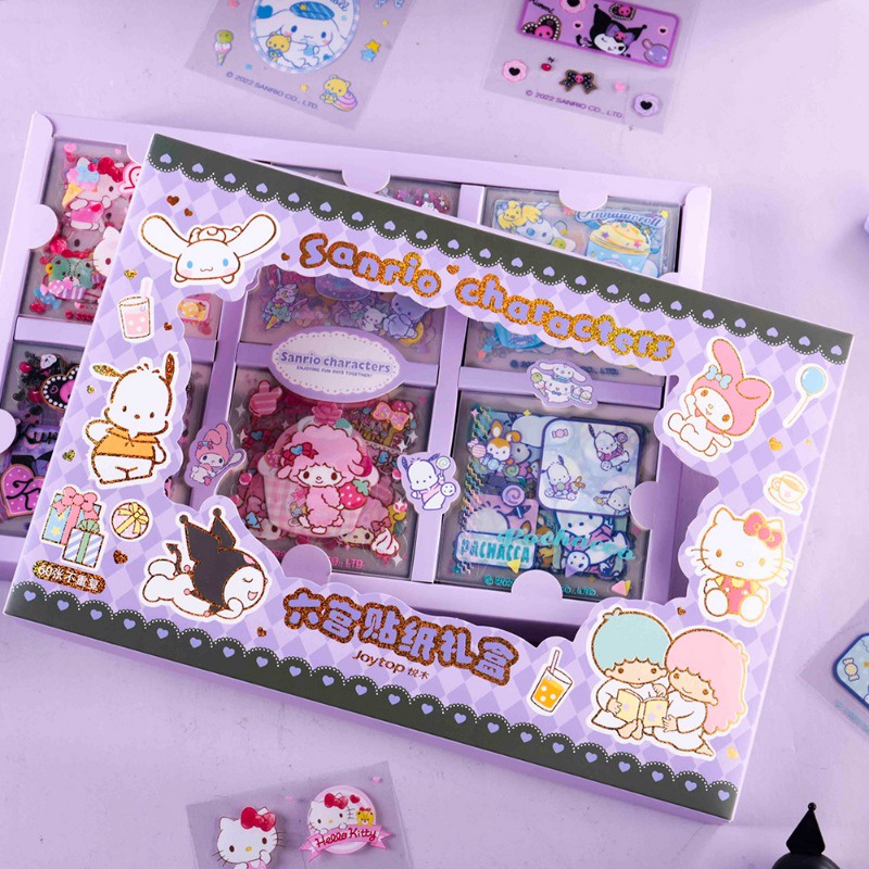 sanrio-เทปสติกเกอร์-ลายการ์ตูน-kuromi-my-melody-cinnamoroll-pochacco-bronzing-น่ารัก-สําหรับตกแต่งสมุดภาพ-diy