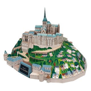 โมเดลกระดาษ แฮนด์เมด DIY รูป France Saint Michel Abbey world