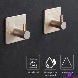 ตะขอแขวนประตูอลูมิเนียมทนทาน Self Adhesive Home Wall Door Hook เสื้อผ้าแขวนกระเป๋า Key Rack Kitchen Towel Hanger Sunny AUBESSTECHSTORE