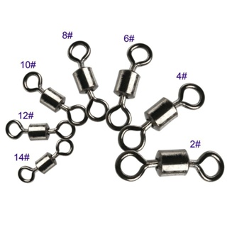 100PCS Fishing Barrel Bearing Rolling Swivel Ring Solid LB Lures Connector Hot Clearance sale