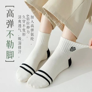 ถุงเท้ากีฬา ข้อสั้น ดูดซับเหงื่อ ระงับกลิ่น ลายการ์ตูน สีดํา สีขาว แฟชั่นฤดูร้อน สไตล์ญี่ปุ่น สําหรับผู้หญิง นักเรียนมัธยมปลาย
