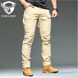 Eaglade กางเกงคาร์โก้ยุทธวิธี สําหรับผู้ชาย IX7 สีกากี