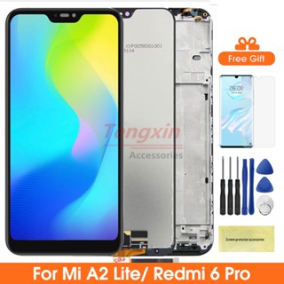 หน้าจอสัมผัสดิจิทัล Lcd Mi A2 Lite 5.84 นิ้ว พร้อมกรอบ สําหรับ Xiaomi Mi A2 Lite Redmi 6 Pro Redmi6 Pro