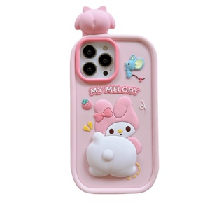 เคสโทรศัพท์มือถือ แบบนิ่ม ลายการ์ตูน Sanrio My Melody สําหรับ iPhone 14 13 12 11 Pro Max