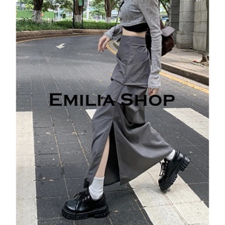 EMILIA SHOP กระโปรงยาว กระโปรง เสื้อผ้าแฟชั่นผู้หญิง  สไตล์เกาหลี 2023 ใหม่ A23M08V 0412