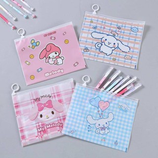 Sanrio Mymelody Cinnamoroll กระเป๋าเครื่องเขียน PVC ใส กันน้ํา สําหรับใส่ปากกา ดินสอ เครื่องเขียน โรงเรียน สํานักงาน จัดหา ของขวัญนักเรียน