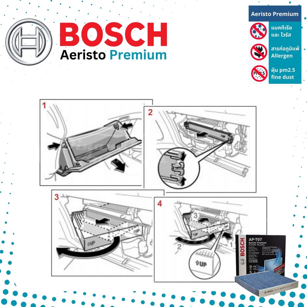 bosch-cabin-filters-ไส้กรองแอร์-คาร์บอน-aeristo-premium-bosch-ap-t07-สำหรับ-toyota-fortuner-ปี-2005-2014